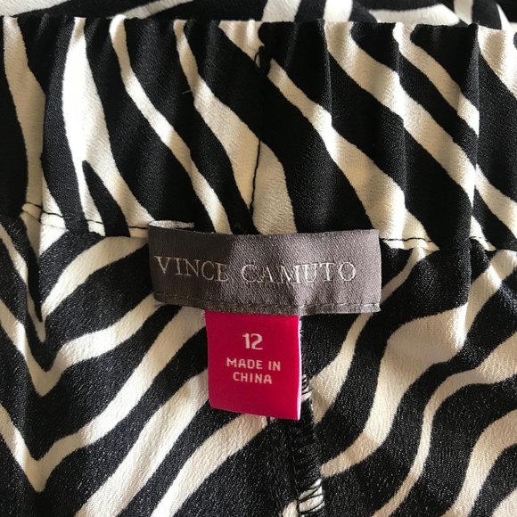 NWT Vince Camuto Womens Zebra Print Zip Front Lounge Plazo Pant Size 12 - Picture 7 of 8